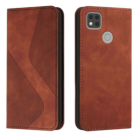 Funda de Cuero Cartera con Soporte Carcasa H03X para Xiaomi Redmi 9 Activ Marron