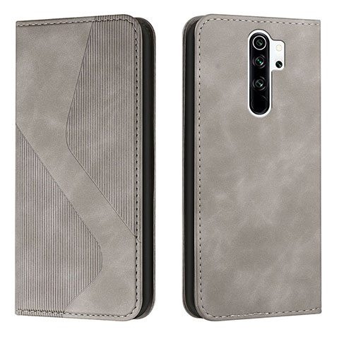 Funda de Cuero Cartera con Soporte Carcasa H03X para Xiaomi Redmi 9 Prime India Gris