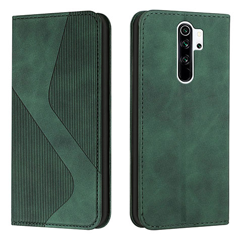 Funda de Cuero Cartera con Soporte Carcasa H03X para Xiaomi Redmi 9 Verde