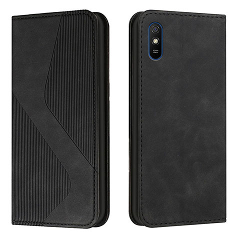 Funda de Cuero Cartera con Soporte Carcasa H03X para Xiaomi Redmi 9A Negro