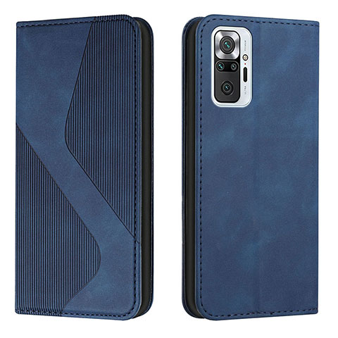 Funda de Cuero Cartera con Soporte Carcasa H03X para Xiaomi Redmi Note 10 Pro 4G Azul