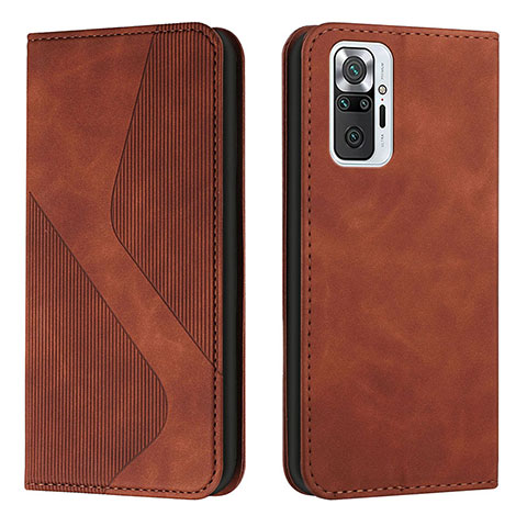 Funda de Cuero Cartera con Soporte Carcasa H03X para Xiaomi Redmi Note 10 Pro 4G Marron