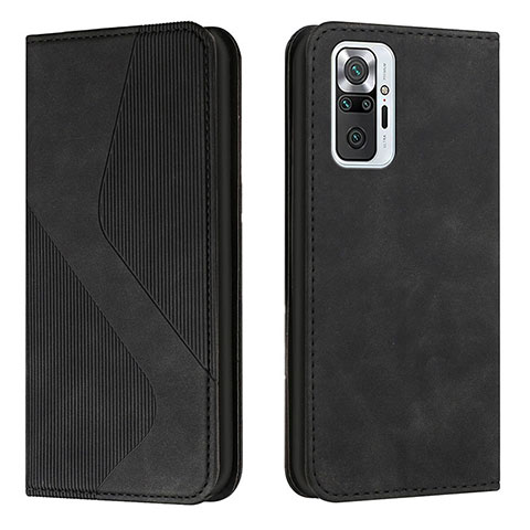 Funda de Cuero Cartera con Soporte Carcasa H03X para Xiaomi Redmi Note 10 Pro 4G Negro