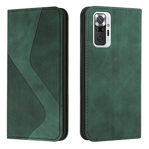 Funda de Cuero Cartera con Soporte Carcasa H03X para Xiaomi Redmi Note 10 Pro 4G Verde