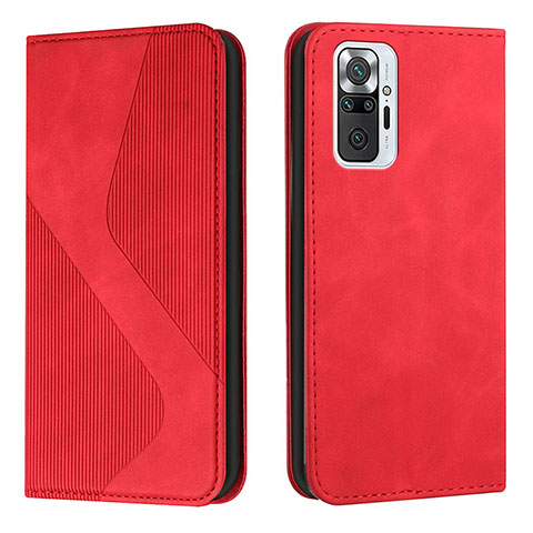 Funda de Cuero Cartera con Soporte Carcasa H03X para Xiaomi Redmi Note 10 Pro Max Rojo