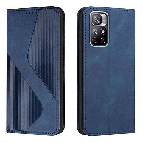 Funda de Cuero Cartera con Soporte Carcasa H03X para Xiaomi Redmi Note 11 5G Azul