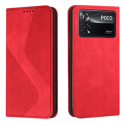 Funda de Cuero Cartera con Soporte Carcasa H03X para Xiaomi Redmi Note 11E Pro 5G Rojo