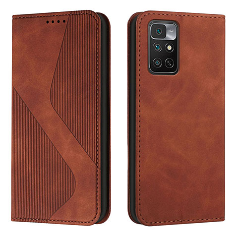 Funda de Cuero Cartera con Soporte Carcasa H03X para Xiaomi Redmi Note 11S 4G Marron