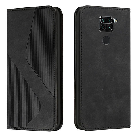 Funda de Cuero Cartera con Soporte Carcasa H03X para Xiaomi Redmi Note 9 Negro