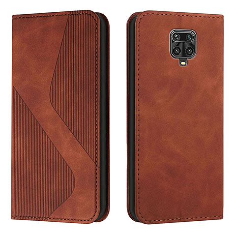 Funda de Cuero Cartera con Soporte Carcasa H03X para Xiaomi Redmi Note 9 Pro Max Marron