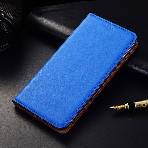 Funda de Cuero Cartera con Soporte Carcasa H04 para Apple iPhone 14 Azul