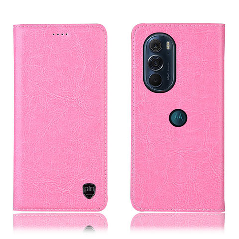 Funda de Cuero Cartera con Soporte Carcasa H04P para Motorola Moto Edge Plus (2022) 5G Rosa