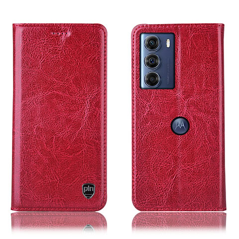 Funda de Cuero Cartera con Soporte Carcasa H04P para Motorola Moto Edge S30 5G Rojo