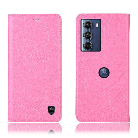 Funda de Cuero Cartera con Soporte Carcasa H04P para Motorola Moto Edge S30 5G Rosa