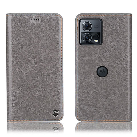 Funda de Cuero Cartera con Soporte Carcasa H04P para Motorola Moto Edge S30 Pro 5G Gris