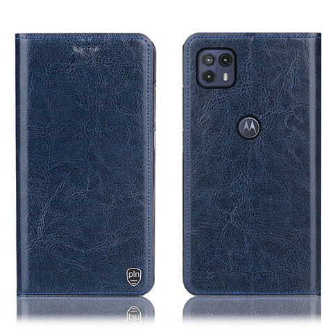 Funda de Cuero Cartera con Soporte Carcasa H04P para Motorola Moto G50 5G Azul