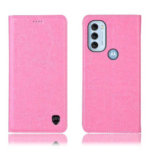 Funda de Cuero Cartera con Soporte Carcasa H04P para Motorola Moto G71 5G Rosa