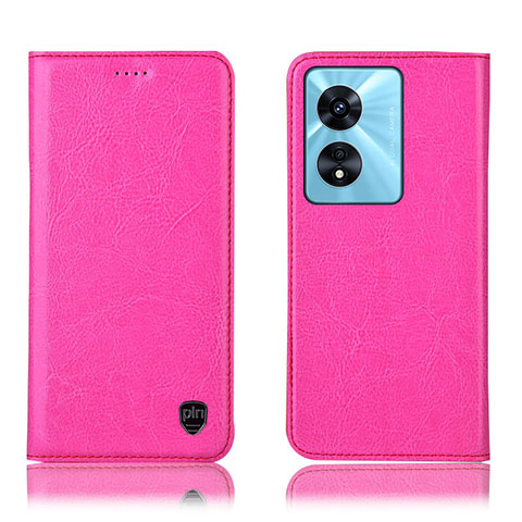 Funda de Cuero Cartera con Soporte Carcasa H04P para Oppo A18 Rosa Roja