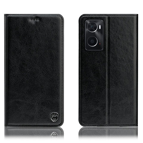 Funda de Cuero Cartera con Soporte Carcasa H04P para Oppo A36 Negro