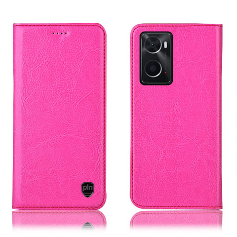 Funda de Cuero Cartera con Soporte Carcasa H04P para Oppo A36 Rosa Roja