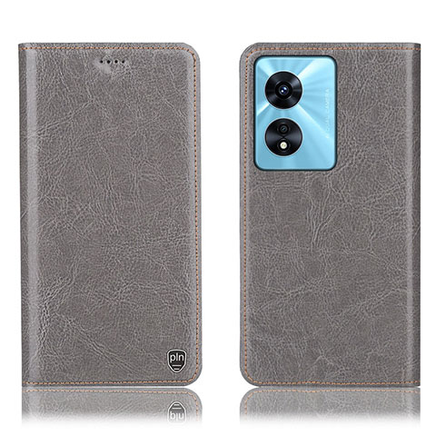 Funda de Cuero Cartera con Soporte Carcasa H04P para Oppo A38 Gris