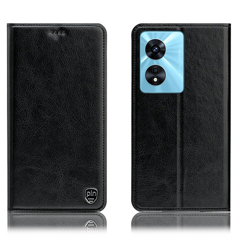 Funda de Cuero Cartera con Soporte Carcasa H04P para Oppo A38 Negro