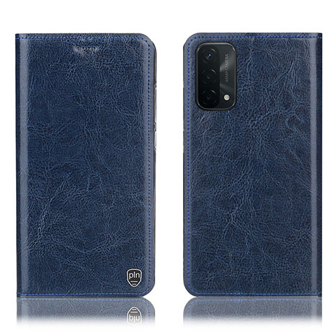 Funda de Cuero Cartera con Soporte Carcasa H04P para Oppo A54 5G Azul