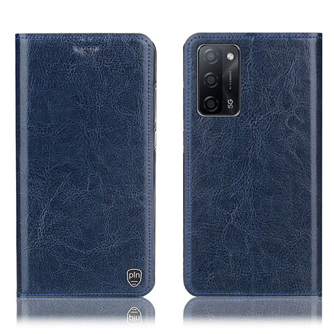 Funda de Cuero Cartera con Soporte Carcasa H04P para Oppo A55 5G Azul