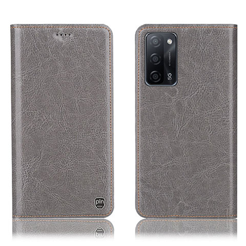 Funda de Cuero Cartera con Soporte Carcasa H04P para Oppo A55 5G Gris