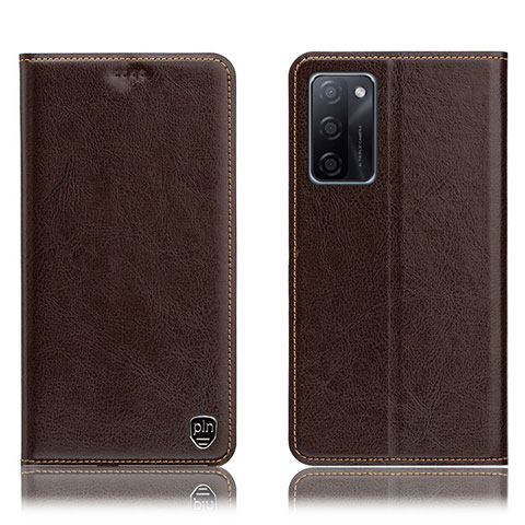 Funda de Cuero Cartera con Soporte Carcasa H04P para Oppo A55S 5G Marron