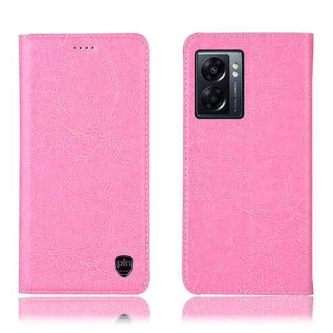 Funda de Cuero Cartera con Soporte Carcasa H04P para Oppo A57 5G Rosa