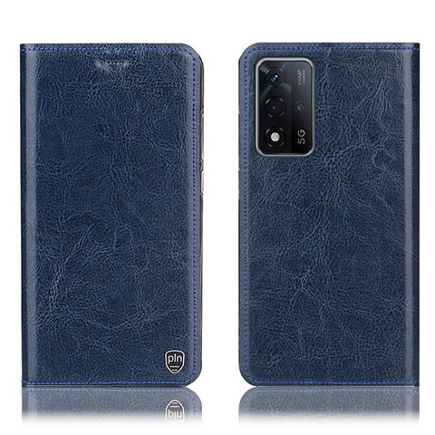 Funda de Cuero Cartera con Soporte Carcasa H04P para Oppo A93s 5G Azul