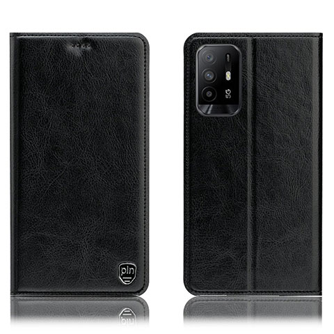 Funda de Cuero Cartera con Soporte Carcasa H04P para Oppo A95 5G Negro