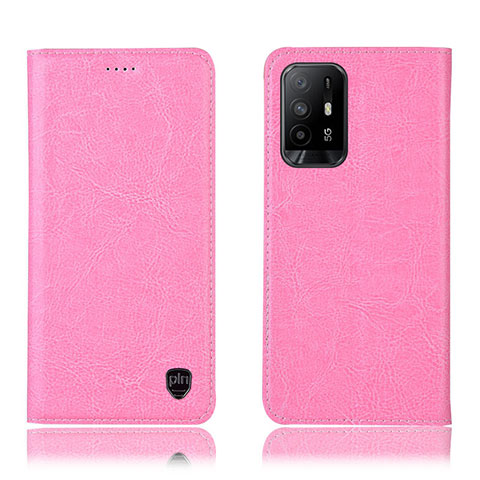 Funda de Cuero Cartera con Soporte Carcasa H04P para Oppo A95 5G Rosa