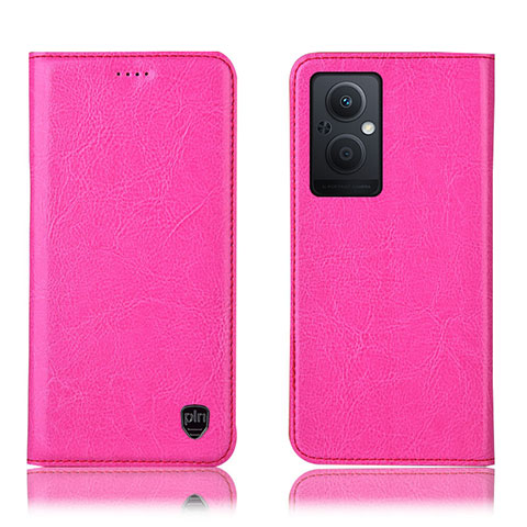 Funda de Cuero Cartera con Soporte Carcasa H04P para Oppo F21s Pro 5G Rosa Roja