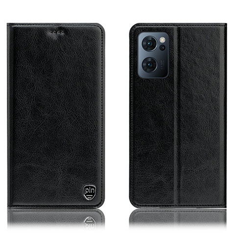 Funda de Cuero Cartera con Soporte Carcasa H04P para Oppo Find X5 Lite 5G Negro