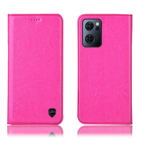 Funda de Cuero Cartera con Soporte Carcasa H04P para Oppo Find X5 Lite 5G Rosa Roja