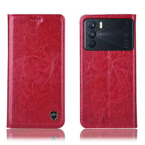 Funda de Cuero Cartera con Soporte Carcasa H04P para Oppo K9 Pro 5G Rojo