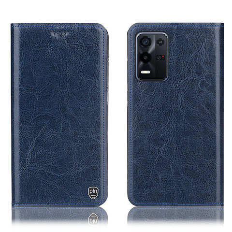 Funda de Cuero Cartera con Soporte Carcasa H04P para Oppo K9X 5G Azul