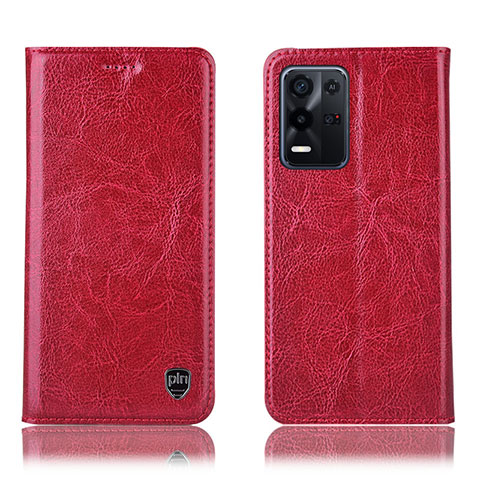 Funda de Cuero Cartera con Soporte Carcasa H04P para Oppo K9X 5G Rojo