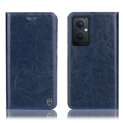 Funda de Cuero Cartera con Soporte Carcasa H04P para Oppo Reno7 Z 5G Azul