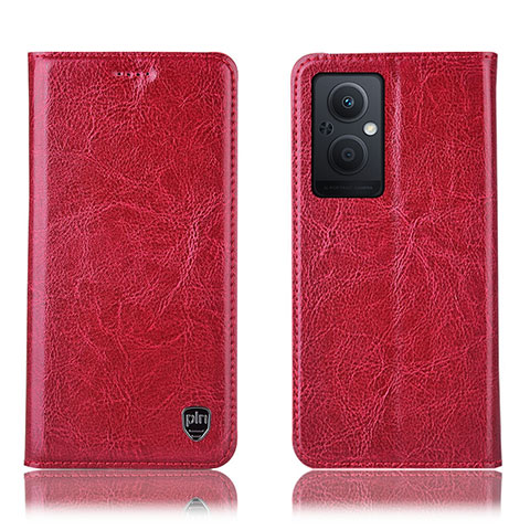 Funda de Cuero Cartera con Soporte Carcasa H04P para Oppo Reno8 Z 5G Rojo