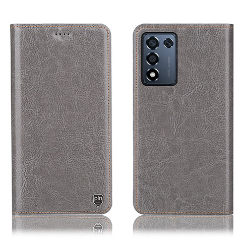 Funda de Cuero Cartera con Soporte Carcasa H04P para Realme 9 SE 5G Gris