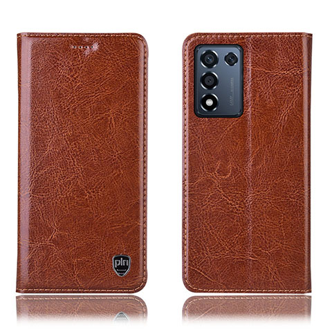 Funda de Cuero Cartera con Soporte Carcasa H04P para Realme 9 SE 5G Marron