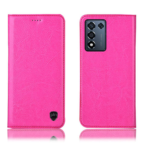 Funda de Cuero Cartera con Soporte Carcasa H04P para Realme Q3s 5G Rosa Roja