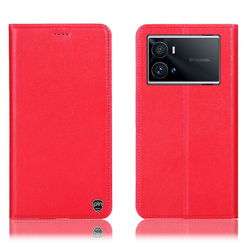 Funda de Cuero Cartera con Soporte Carcasa H04P para Vivo iQOO 9 Pro 5G Rojo