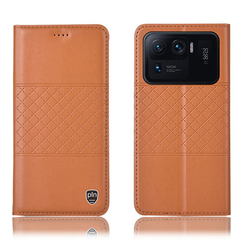 Funda de Cuero Cartera con Soporte Carcasa H04P para Xiaomi Mi 11 Ultra 5G Naranja