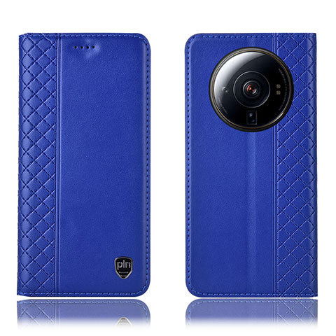 Funda de Cuero Cartera con Soporte Carcasa H04P para Xiaomi Mi 12S Ultra 5G Azul