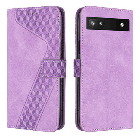 Funda de Cuero Cartera con Soporte Carcasa H04X para Google Pixel 6a 5G Morado