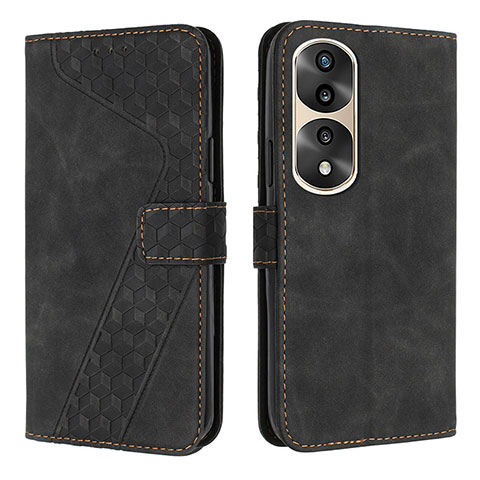 Funda de Cuero Cartera con Soporte Carcasa H04X para Huawei Honor 70 Pro+ Plus 5G Negro